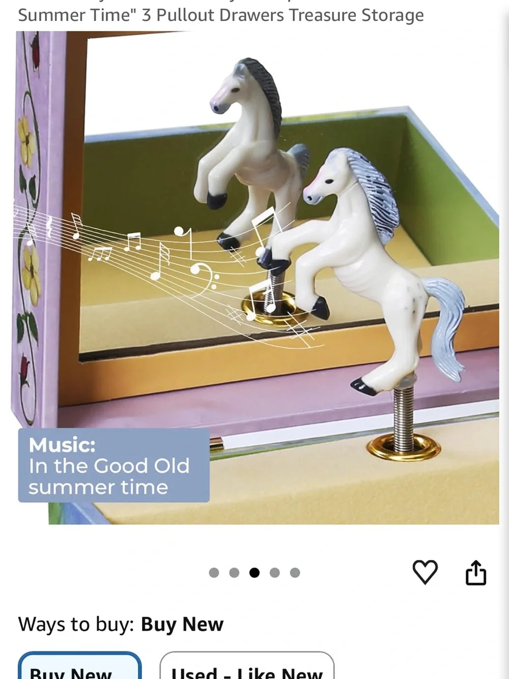 Horse Fairy Musical Jewelry Box horse Spins as music plays
